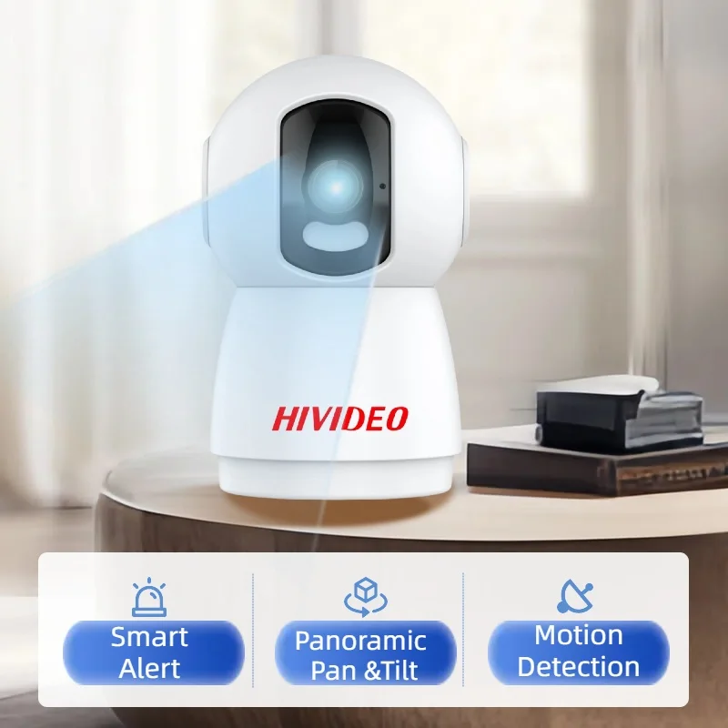 

HIVIDEO 360° Smart Home Security Camera PTZ 3 Megapixel AI Human Detection Night Vision Webcam Surveillance Camera