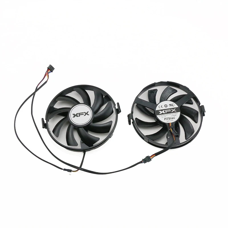 New FDC10U12S9-C 2pcs/lot 4pin DC12V 0.45A for XFX R7 360 370 R9 380 380X R9 370 370X  graphics card fan