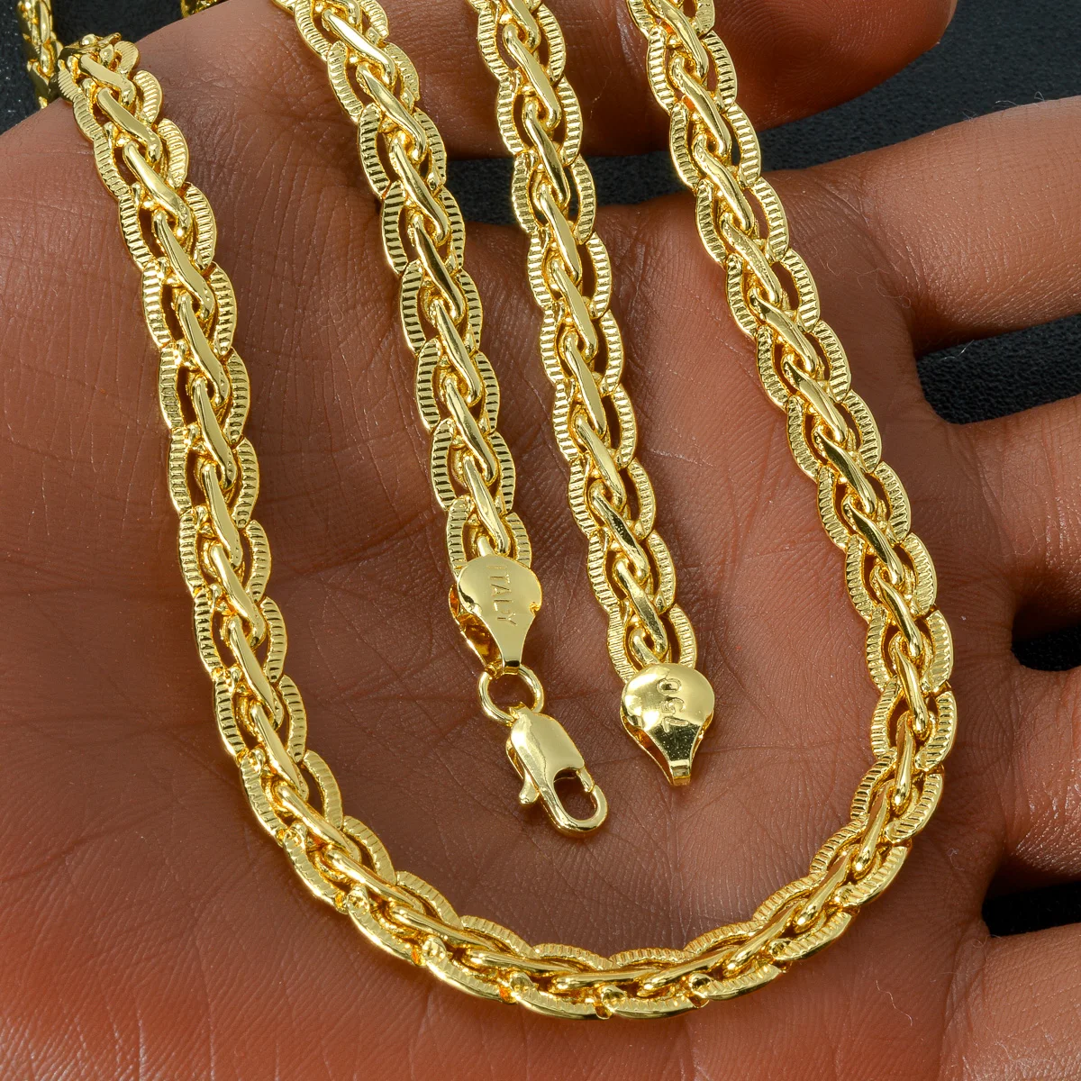 Hip Hop Jewelry 18k Gold Plated Cuban Link Chain Necklace for Men Collar High Quality Metal Texture Women Fashion Charm Jewelry