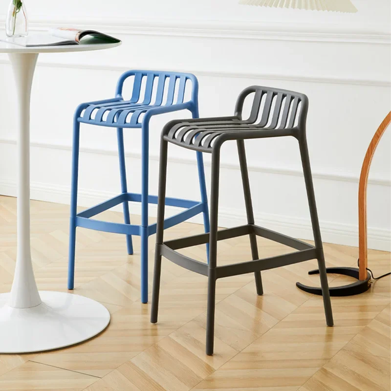 Plastic High Dining Bar Chairs Accent Ergonomic Bistro Banquet Minimalist Bar Chairs Cafe Taburete Alto Home Furniture