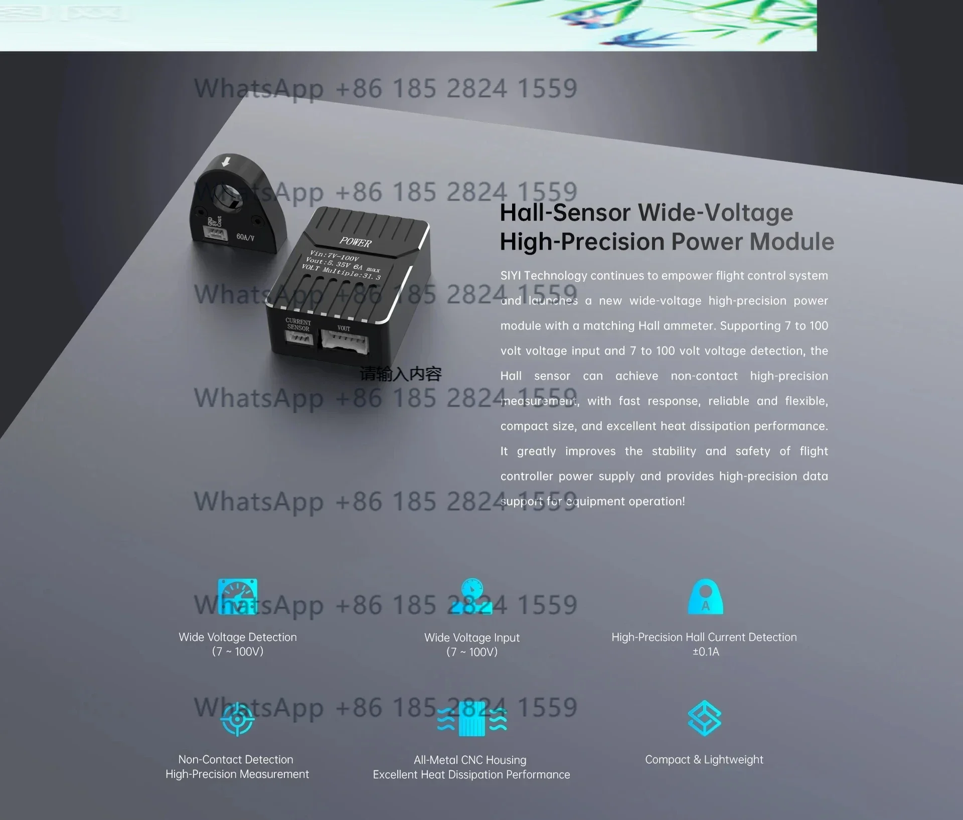 SIYI Hall-Sensor Power Module with Wide Voltage High Precision Brand new in stock 1PCS