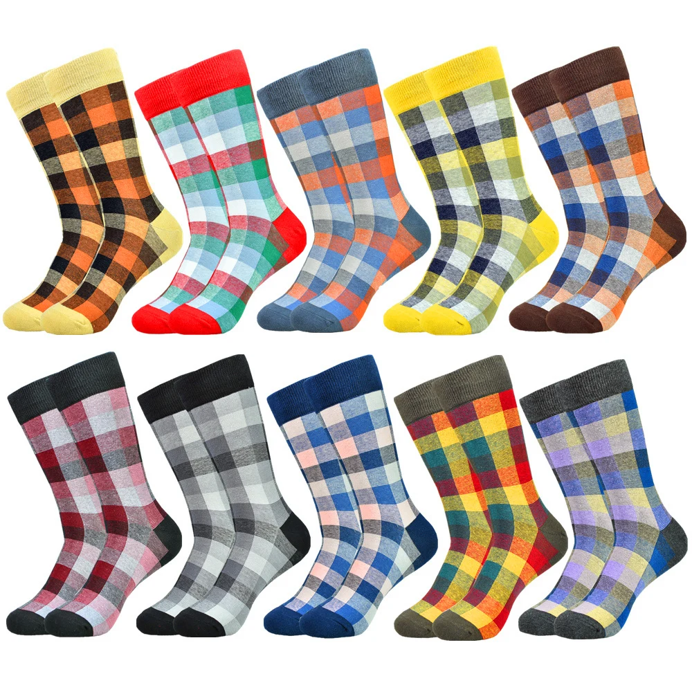 5pairs Men\'s Socks Casual Business Dress High Quality Happy Cotton Socks Fashion Funny Men Gift Socks