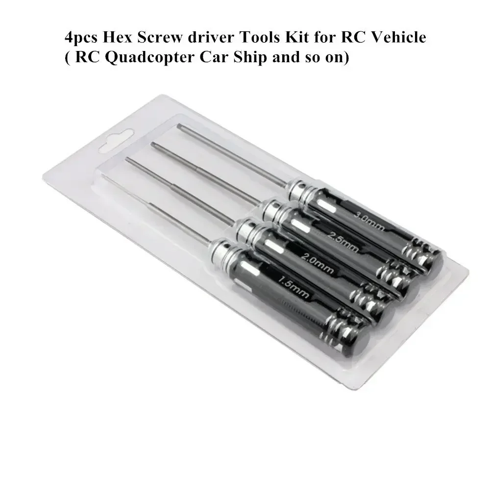 Top Quality Titanium Nitride TiNi Hex Driver Wrench Screwdriver 1/4 Piece Set 1.5mm/2mm/2.5mm/3.0mm For RC Helicopter