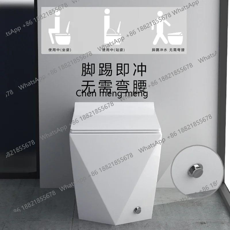 

58 см черный импульсный унитаз для маленькой квартиры, бытовой сифон для унитаза, водосберегающий цвет