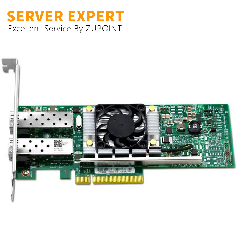 Adaptador Ethernet ZUPOINT, BCM57810S, 10Gbps, Porta dupla, SFP, Placa de rede PCI-E