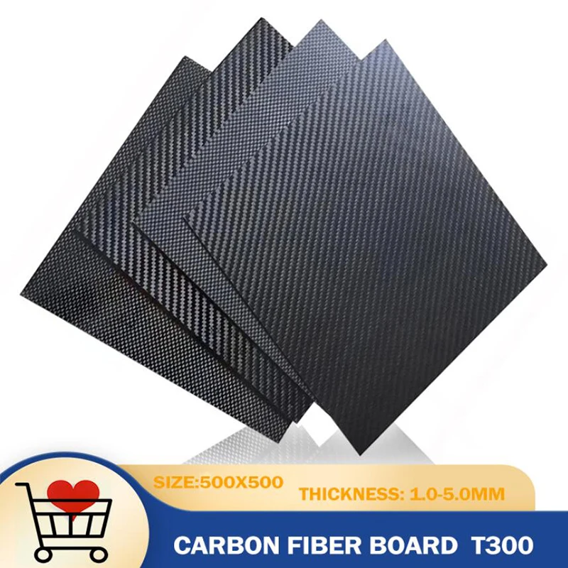 500x500mm 3K Pure Carbon Fiber Plate Sheet High Strength Plain Twill Weave Carbon Board Panel 1mm 1.5mm 2mm 2.5mm 3mm 4mm 5mm