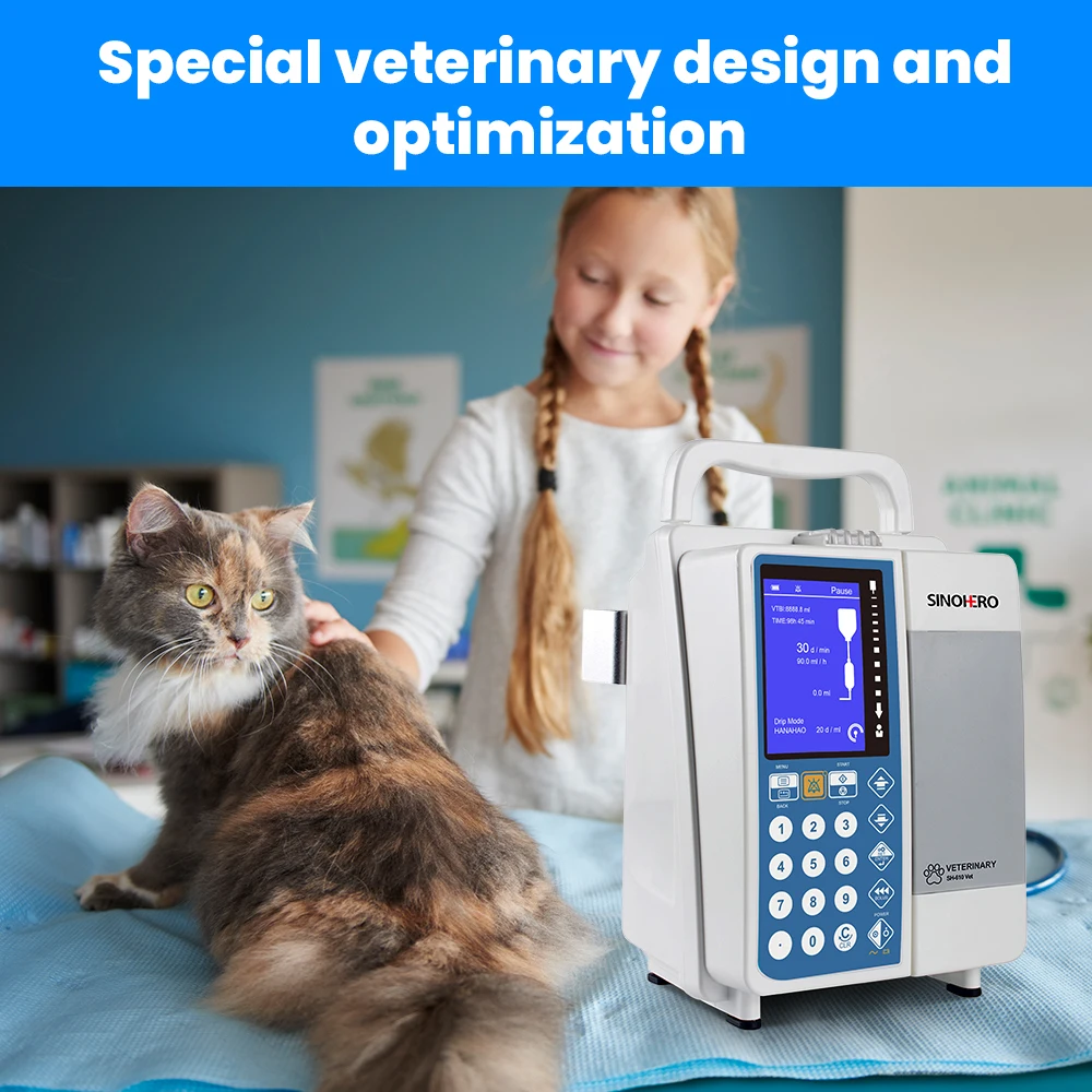 Human Infusion Pump Medical Standard IV Fluid Control Real-time Alarm Animal Pet Vet Syringe infusion Pump Drug Mode