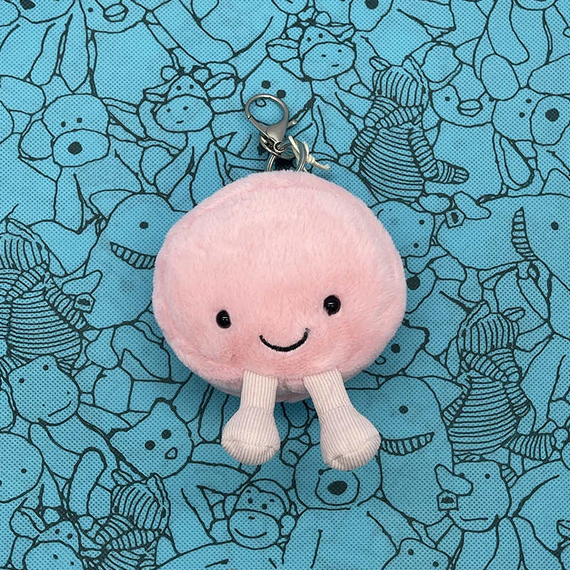 Macaron Style Dachshund Plush Keychain Pitaya Design Soft Toy Red Heart Series Cute Backpack Charm Fun Gift for Pet Lovers