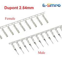 Dupont Connector 2.54mm Male and Female Pin Connector Crimping Terminal Kit fit for 2.54 Connector Housing Jumper Wire Cable DIY