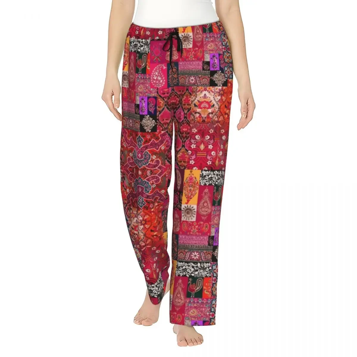 

Custom HQ Bohemian Traditional Oriental Moroccan Women Pajama Pants Lounge Sleep Sleepwear Bottoms with Pockets