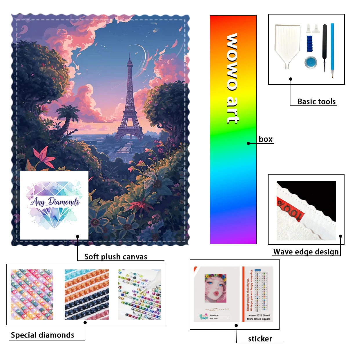 【ANY_ Diamond Art】Бafel Tower Crystal AB Rhinestone FD Rhinestone Perfect Resin Diamond