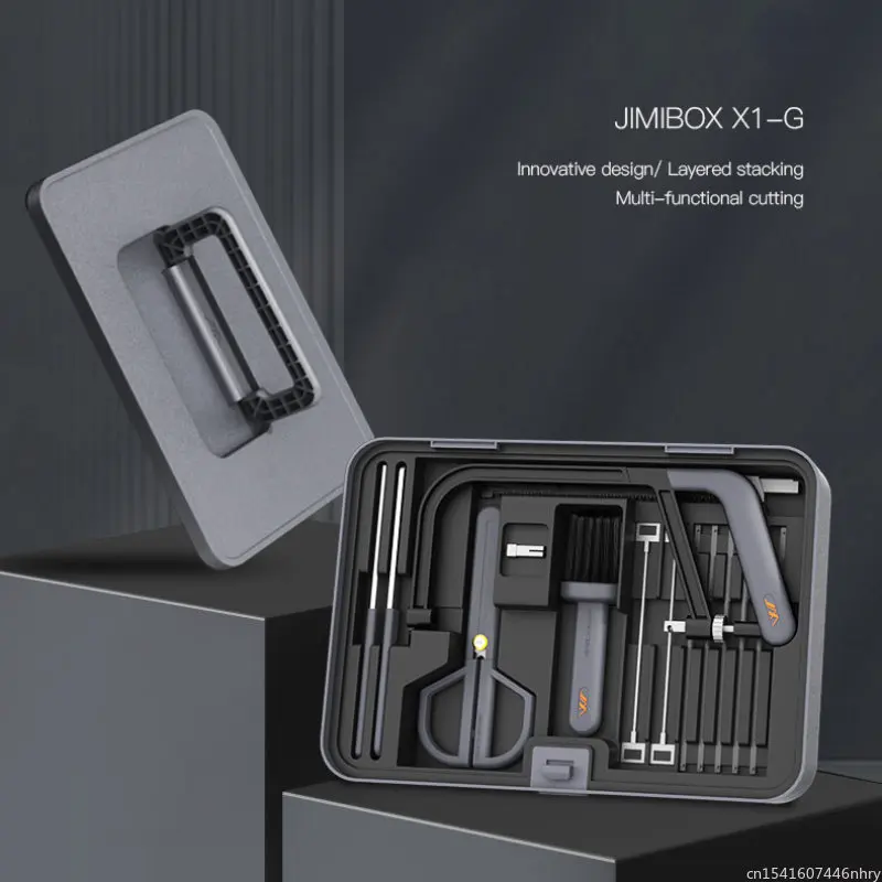 Xiaomi JIMI Multifunction X1-G Jimi Box Layered Any Combination Hardware Tools Toolbox Hacksaw Multifunctional Cutting Tool Set