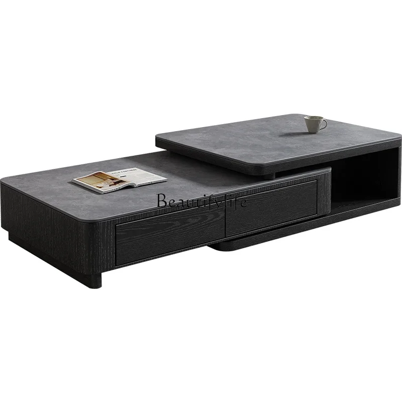 

Slate coffee table simple modern minimalist tea table Nordic square retractable coffee table