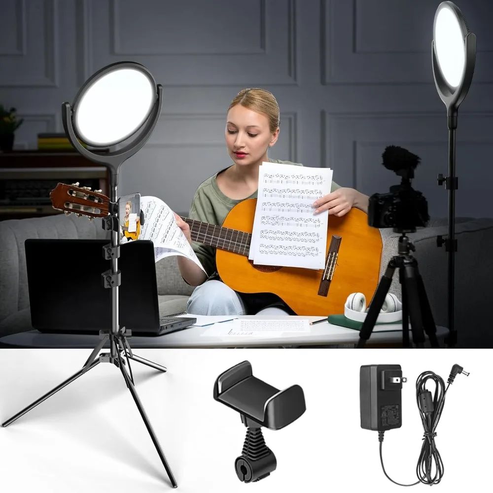 

Newest Ring Light with Stand Tripod, Video Lighting for Video Recording 10"Key Light with Phone Holder, 2800 Lumens Podcast Ligh