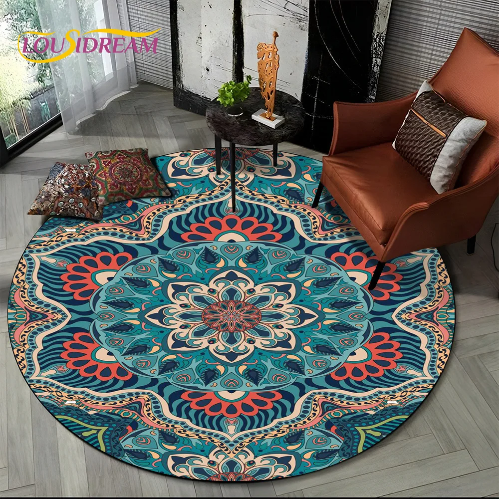 3D Mandala Meditation nature Spirit Yoga Bohemia  Round Carpet Rug for Living Room Bedroom Child Decor,Pet Area Rug Non-slip Mat