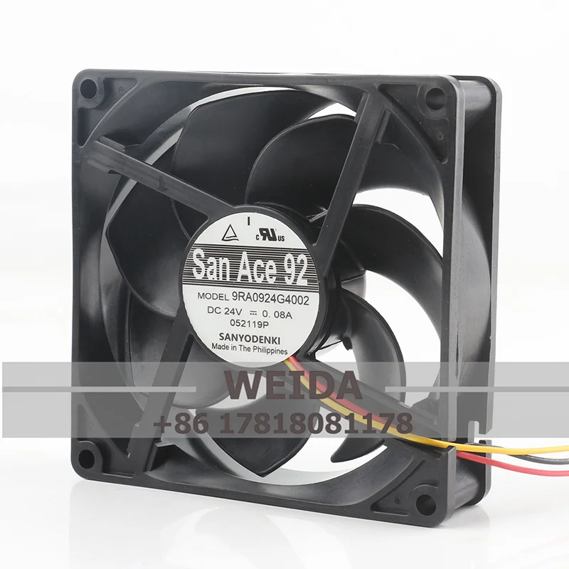 Original Sanyo 12V 48V DC 24V 0.08A AC EC 9025 90X90X25MM 9CM Frequency Converter Low Noise Three-wire 9RA0924G4002 Cooling Fan