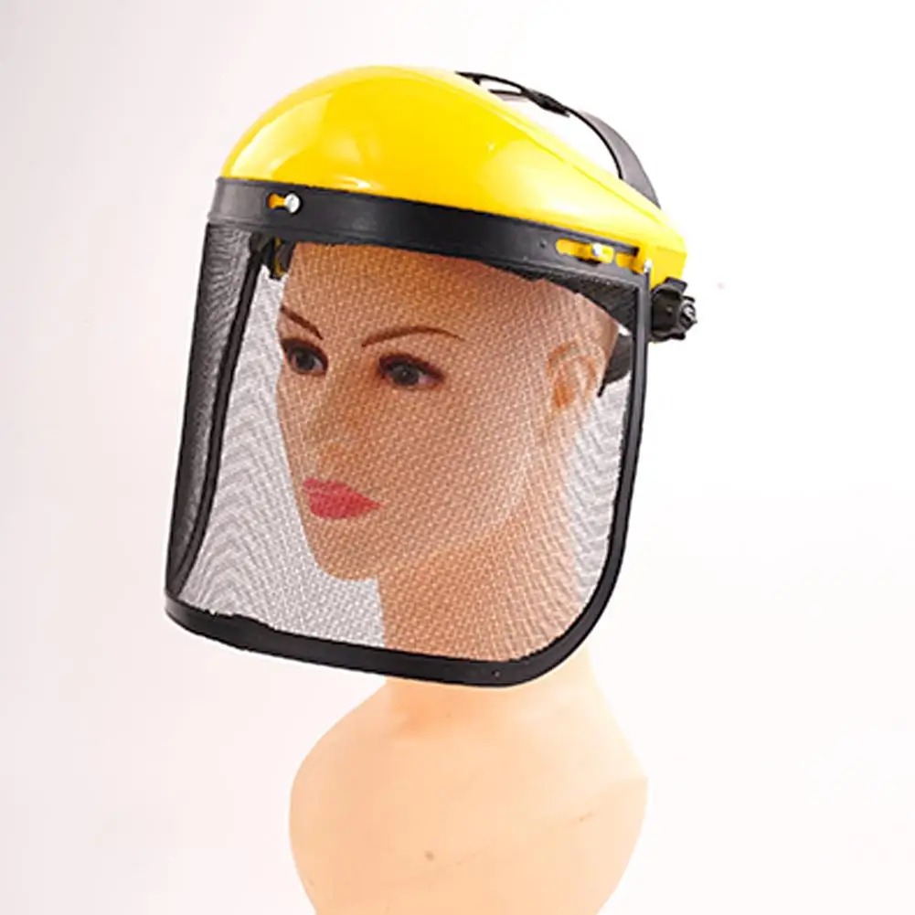 1PC Garden Grass Trimmer Safety Helmet Hat With Full Face Mesh Protective Mask For Logging Brush Cutter Forestry Protection ﻿