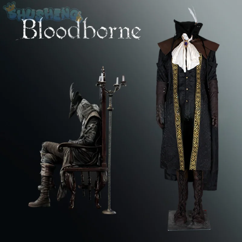 Bloodborne Cosplay hunter Astral Clocktower Lady Maria Costume Coat cloak hat shoe cover gloves high-quality Halloween uniform