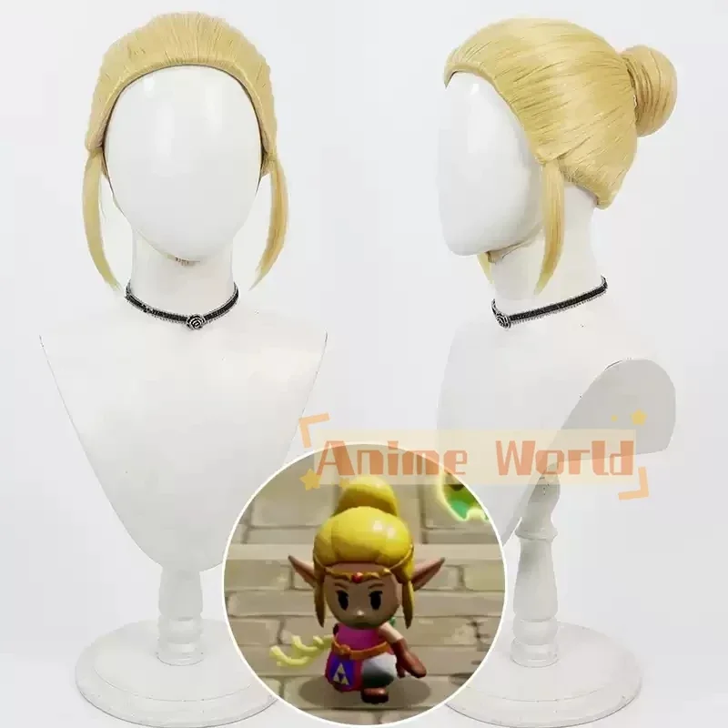 

Парик для косплея принцессы Зерода, короткие золотисто-желтые термостойкие синтетические волосы, костюм на Хэллоуин, вечерние парики для ролевых игр