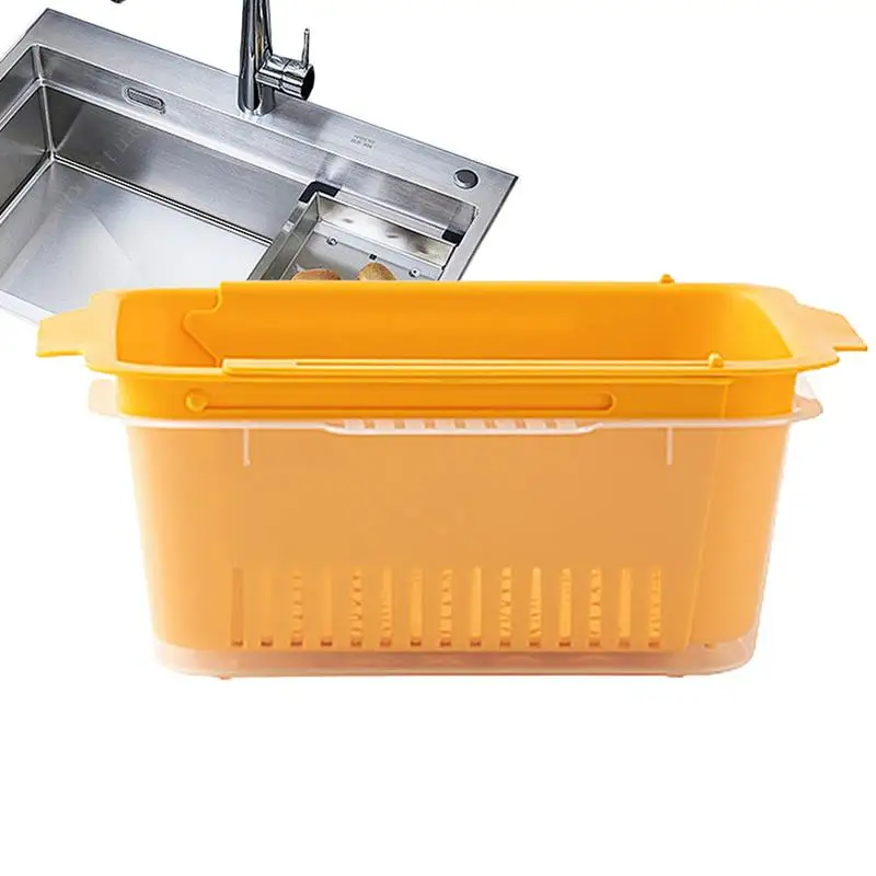 

Kitchen Sink Colander Basket Colander Basket Kitchen Sink Strainer Basket Double-Layer Adjustable Drainer Basket Washing