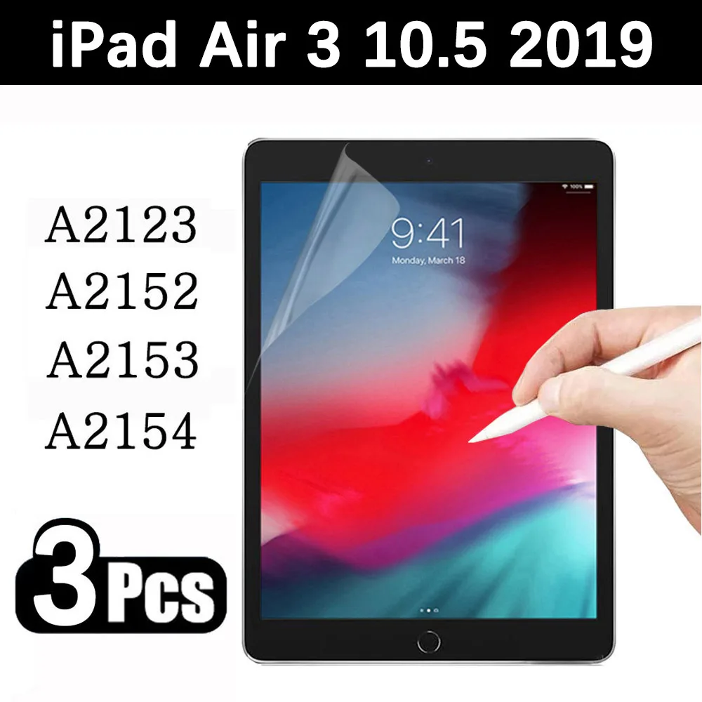 

(3 Packs) Paper Film For Apple iPad Air 2019 (Air 3) 10.5'' A2123 A2152 A2153 Like Writing On Paper Tablet Screen Protector