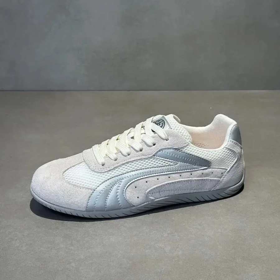 

Мужские низкие дышащие кроссовки из сетки для спорта и повседневной носки – с амортизирующей подошвой, круглым носком, на шнуровке, размер M