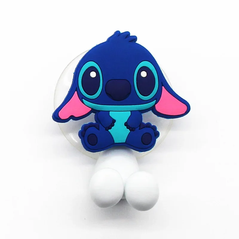 Disney Stitch Toothbrush Holder Cute Cartoon Lilo & Stitch Anime Figure Wall Mounted Shelf for Bathroom Hangers Hook Suction