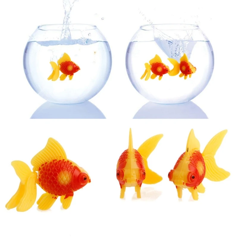 3 Pieces Artificial Moving Small Fish Plastic Gold Fish  Aquarium Decoration for Fish for Tank Bright Color