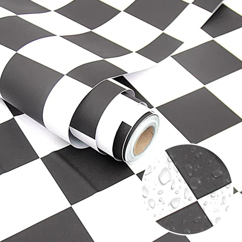 

Черно-белые кухонные столешницы, шкафы и ремонт мебели Контактные бумажные обои。 Водостойкие обои Self Adhesi