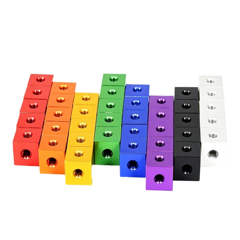 6061 Aluminum Alloy Connector Cube Nuts  Three-Sided Mounting Block Connectors M3M4M5M6M8M10 Anodized Cube Nuts DIY Accessories