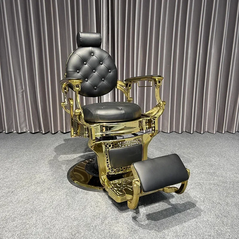 

Professional Hairdresser Chair Vintage Chairs Beauty Salon Wheels Gold Spa Pedicure Cover Leather Hairdressing Cosmetic Pink Red