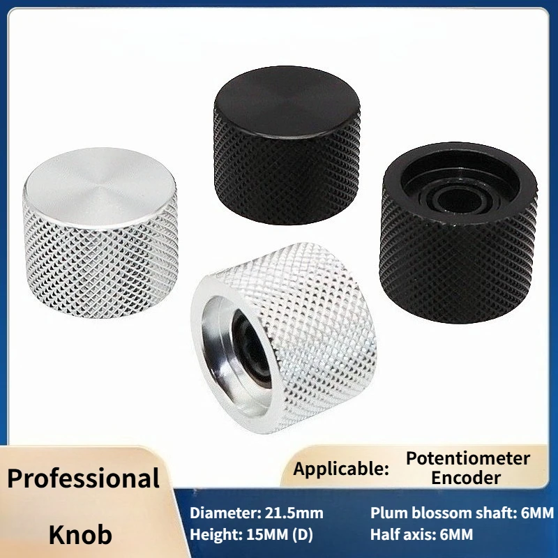 

5Pcs 21.5 × 15MM high-end aluminum alloy knob, potentiometer adjustment cap, volume knob, electronic instrument switch cap
