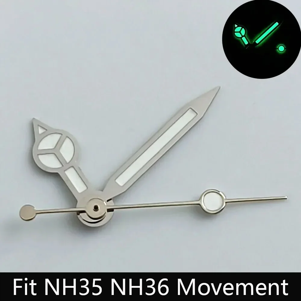 High quality watch hands blue-green/green luminous hands suitable for N  H35 NH36/ETA 2836 2824/8205 8215 movements