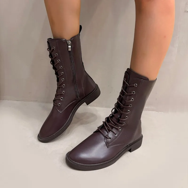 أحذية طويلة جديدة لعام 2025 للنساء أحذية عصرية للركبة أحذية مطاطية ناعمة ذات نعل سميك أحذية عالية للأميرة أحذية شتوية كلاسيكية #6