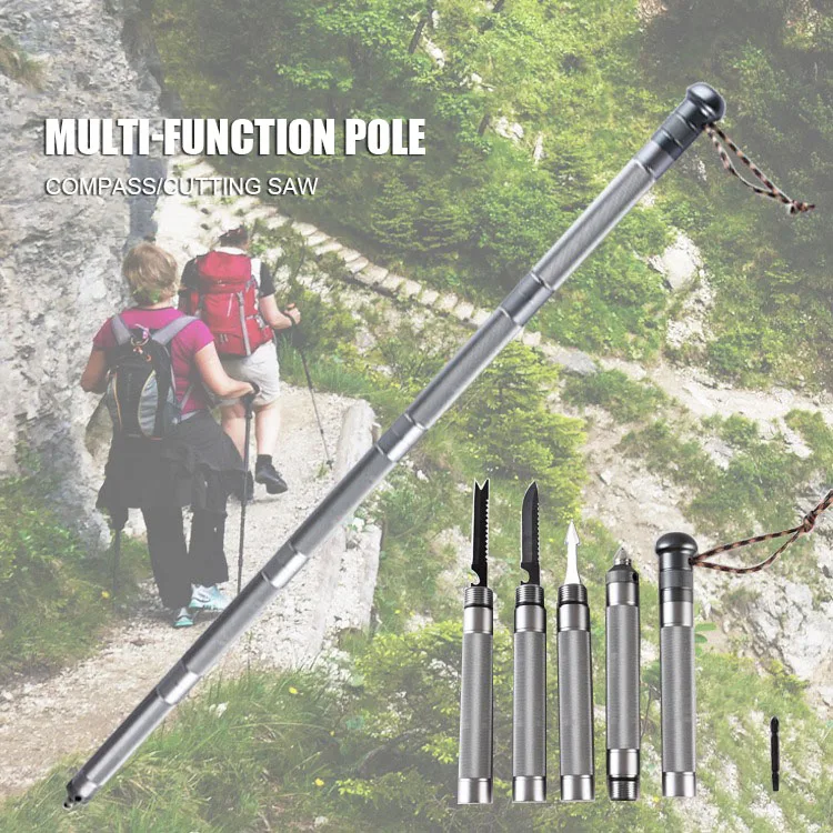 

CEOI GWOK Multi-Functional Trekking Poles Folding Self-Defense Survival Pole for Outdoor Hiking and Trekking Walking Sticks