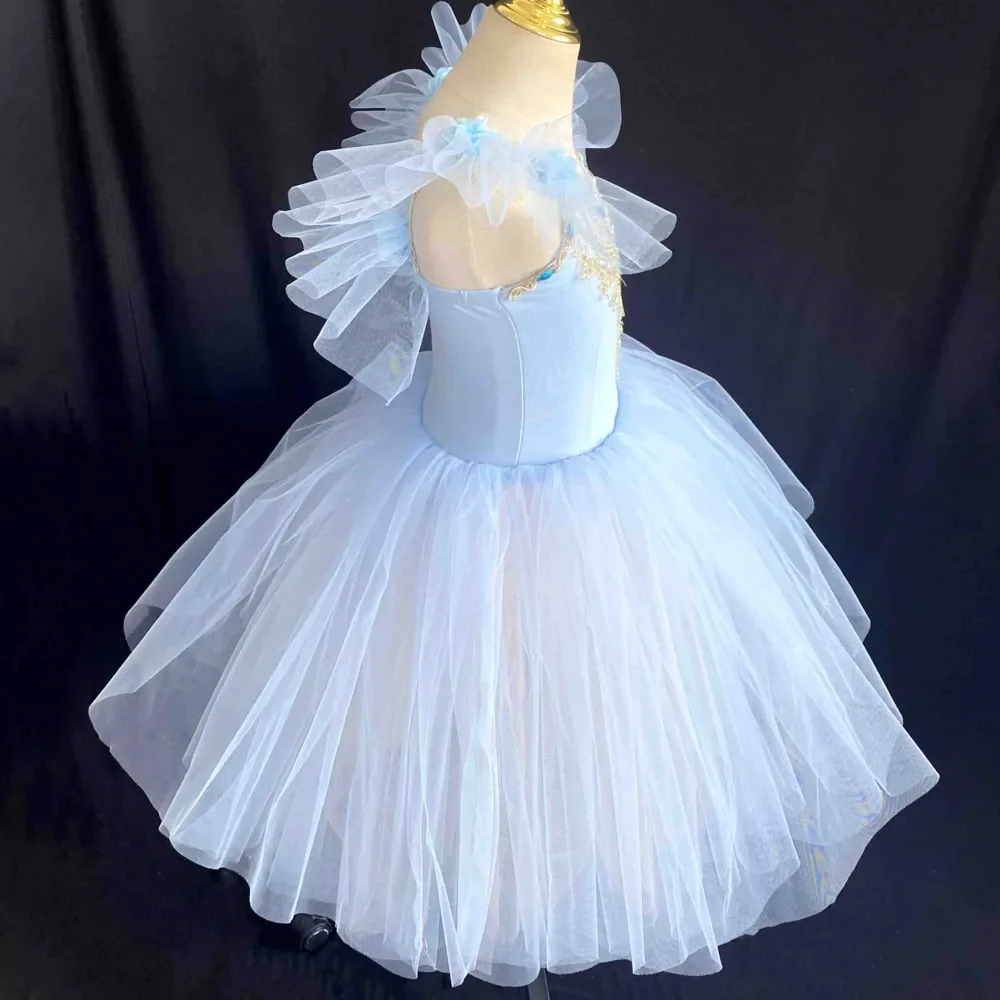 ballroom balletto Modern tutu classic girls dance dress with flowers costume ballet white swan skirt ballerina Toddler Girl Kids