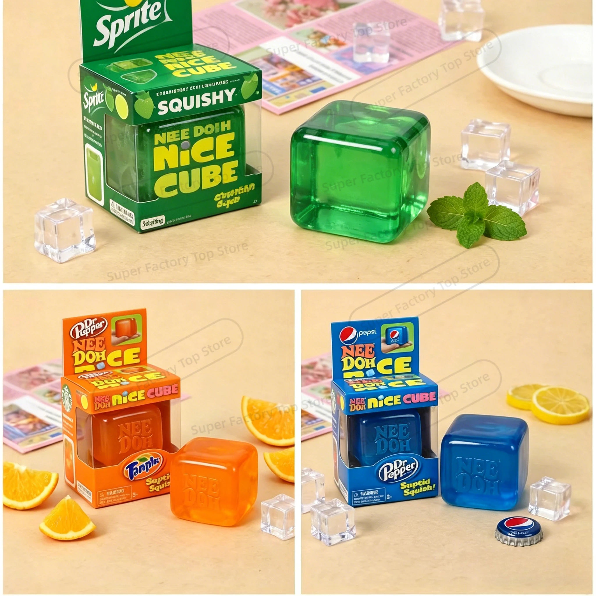 2026 Dr Nee Doh Nice Cube Squishy toy Stress Relief Toy Soft Squeeze Fidget Cube for Kids & Adults Anxiety Relief Sensory Toy