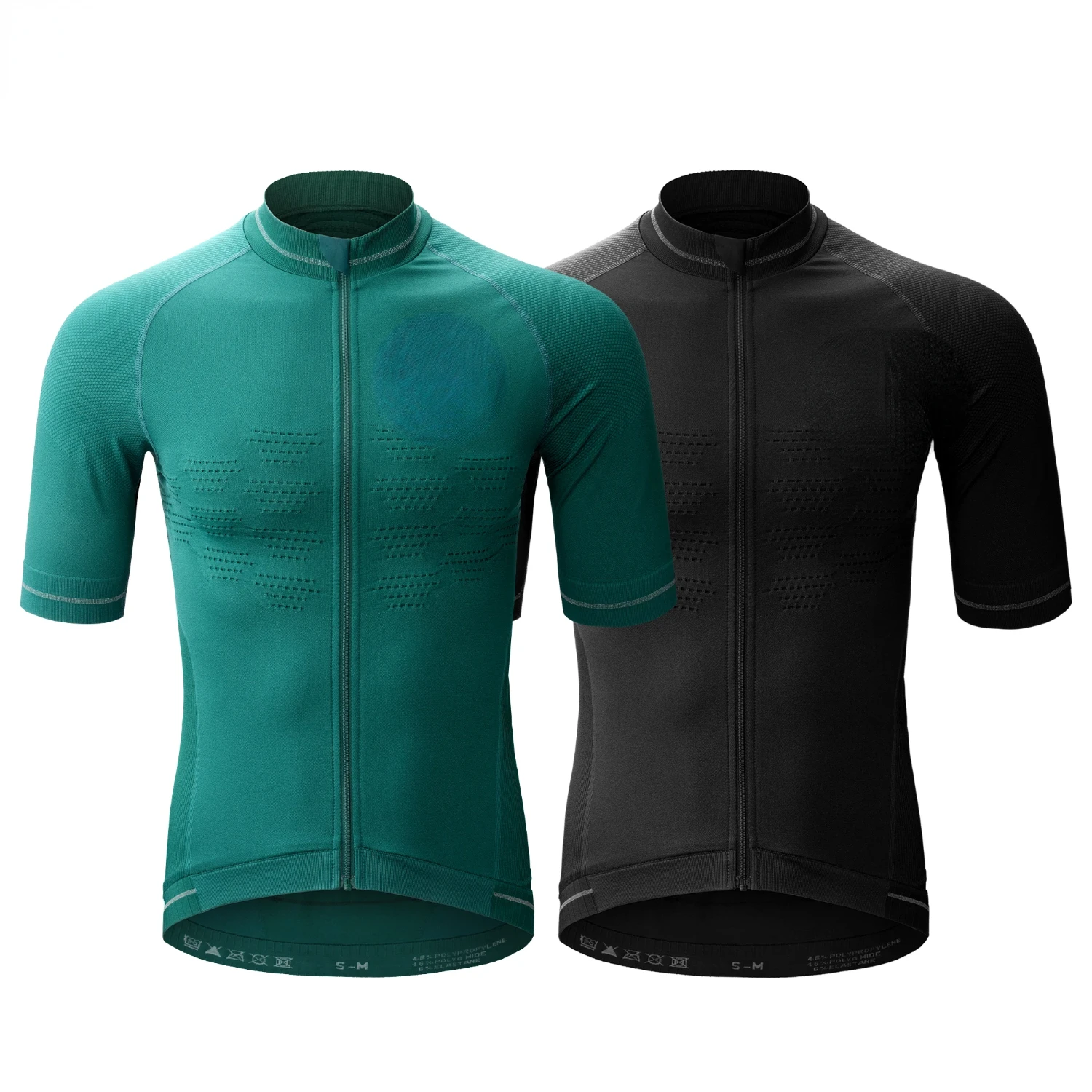 SXHWC Breathable and Comfortable Seamless Compression Quick Dry Cycling Jersey for Men and Women - Reflective MTB Bike Shirt for