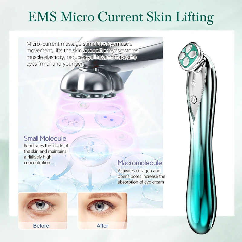جهاز تدليك العين ، شد البشرة ، إزالة التجاعيد والخطوط الدقيقة ، مكافحة الشيخوخة ، التيار الصغير ، أداة تجميل #4