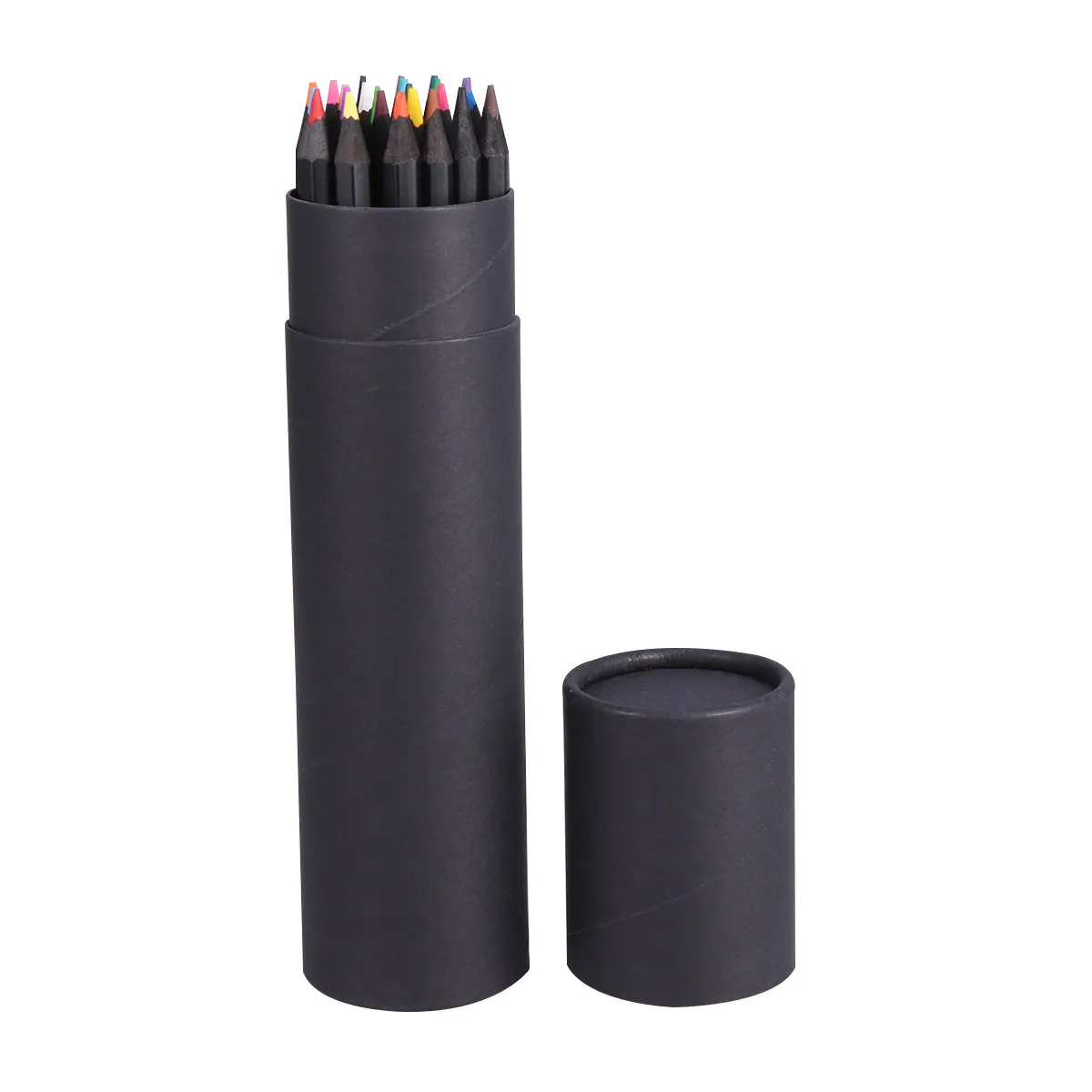 1Set 24 Coloring Pencils with Black Storage Box Easy to Sharpen Strong Lead Art Pencils for Adults School Home Craft