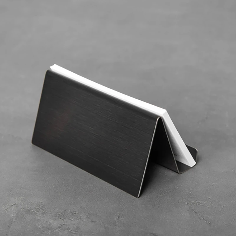 1Pc Creative Rvs Visitekaarthouder Display Plank Multi-purpose Naam Card Case Mobiele Telefoon Tablet Houders stand