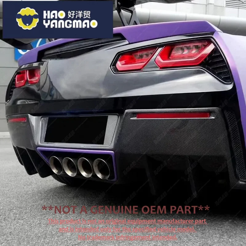Suitable for New High Quality Black Carbon Fiber Diffuser with Easy Installation for Corvette C7 2013-on Rear Bumper Lip Body Ki