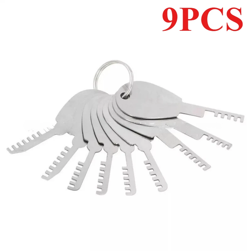 

Tools Stainless Steel Comb Lock 9in1 Full Set Repair Tool Bypass Method Professional Set for Padlocks & Hasps Durable Metal No