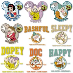Snow White and the Seven Dwarfs Iron on Transfers Heat Press Stickers on tshirts DIY Patches Ironing on Clothes