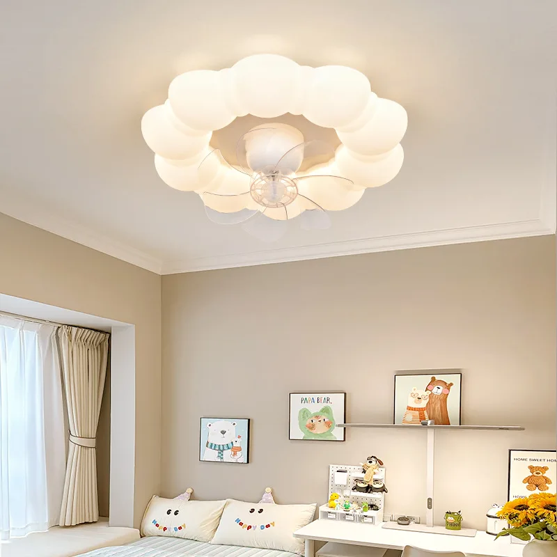 

Ceiling light, children's room fan light, Nordic minimalist bedroom, silent, strong wind, eye protection fan light