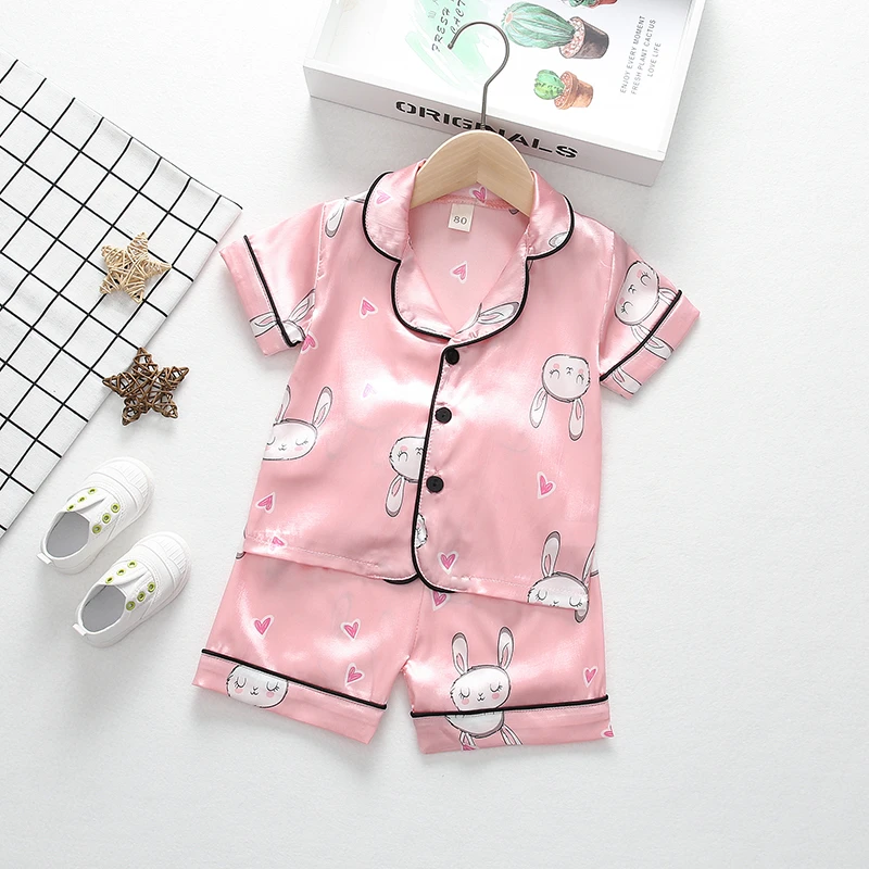 New Summer Baby Clothes Suit Kids Girls Pajamas Children Sleepwear Shirt Shorts 2Pcs/Sets Infant Causal Clothing Toddler Costume