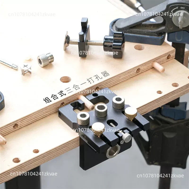 Woodworking Perforated Plate Slot Setter Tenon Hole Puncher Furniture Connector Hole Opener Slot Setter Log Three-in-one
