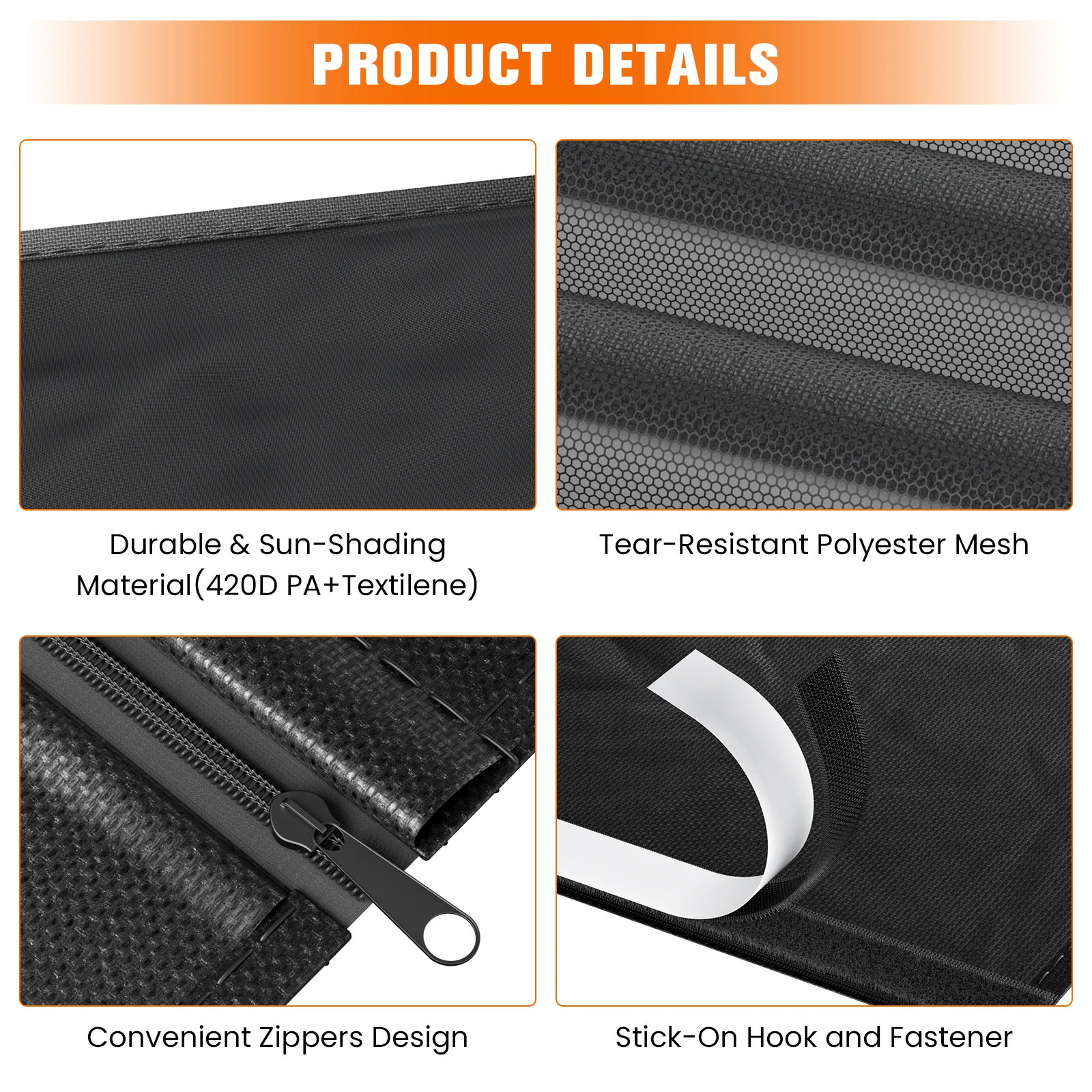 باب شاشة مغناطيسي، ناموسية متوافقة مع VW T5، T6 للباب المنزلق، حماية من الحشرات على الشاشة الطائرة والحماية من الشمس