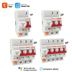 Smart Life WiFi Circuit Breaker 2P 4P Automatic Switch Overload Short Circuit Protection Alexa Google Home Compatible