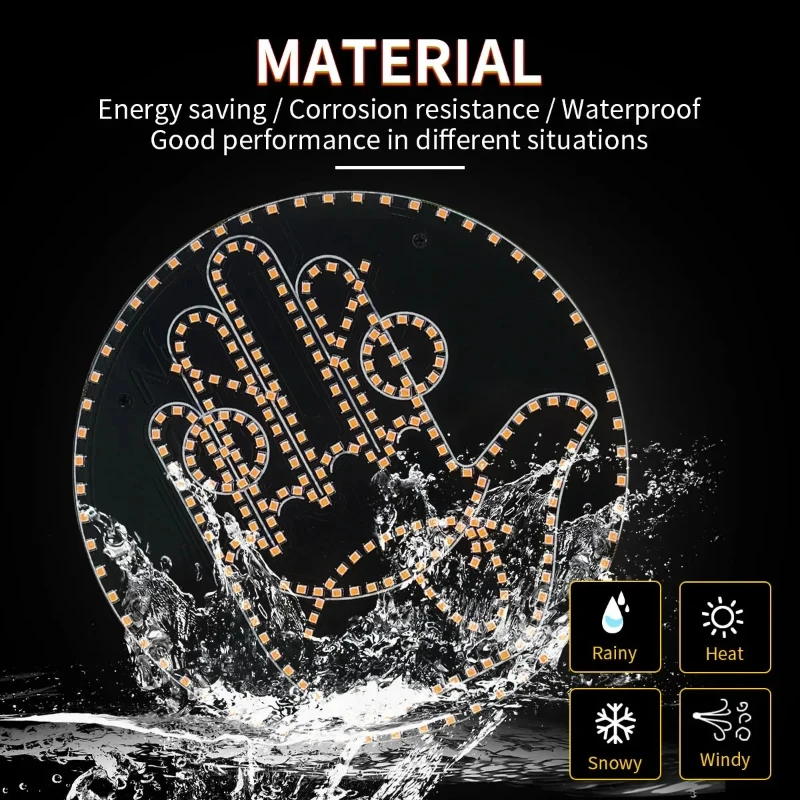 سيارة إصبع التعبير ضوء التحكم عن بعد Led الإضاءة لفتة ضوء الطريق الغضب الأوسط إصبع لفتة النخيل ضوء الملحقات